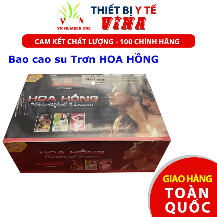Bao cao su trơn Hoa Hồng, nguyên liệu nhập khẩu từ Thái Lan Hộp 10 Cái