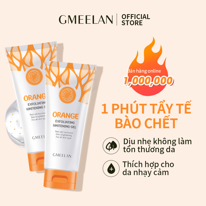 2PCS Tẩy Tế Bào Chết Da Mặt Dịu Nhẹ Đặt GMEELAN Exfoliate Gel Set Làm Trắng Da Sạch Sâu Lỗ Chân 50g+50g