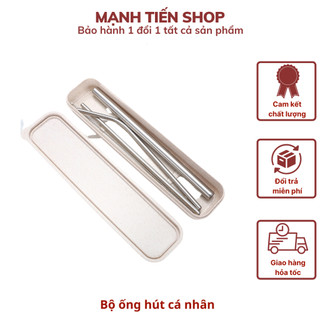 Bộ dụng cụ ống hút inox 304 3 món Kèm cọ rửa