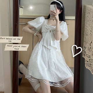 Đầm babydoll kiểu tiểu thư cổ vuông dáng bồng, váy babydoll tay ngắn phồng cổ vuông Hàn Quốc 8538