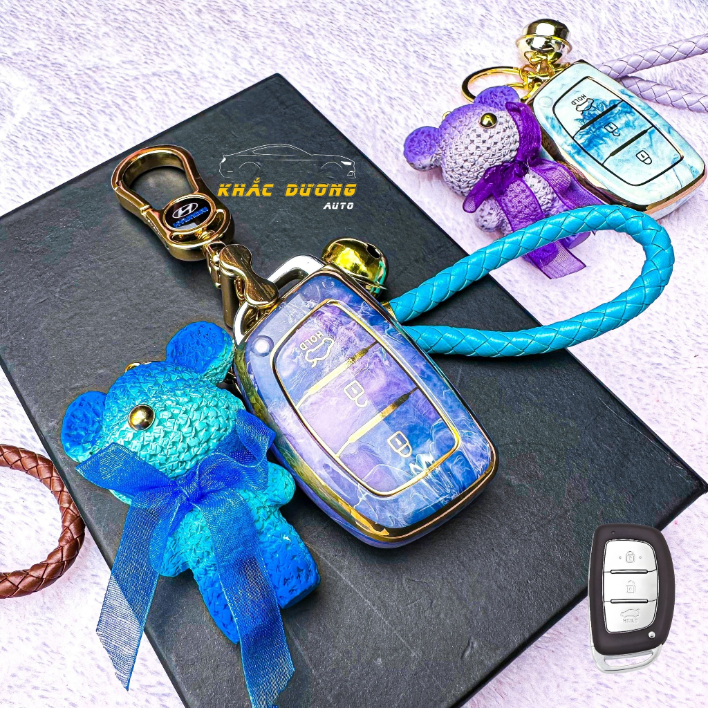 Ốp chìa khoá HYUNDAI I10 ELANTRA TUCSON vân đá hoa cương cao cấp sang trọng