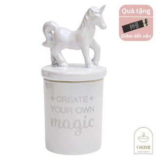 Nến thơm VNXK Unicorn Kỳ lân lấp lánh, hương iced sugar cookie bánh quy đường ngọt ngào
