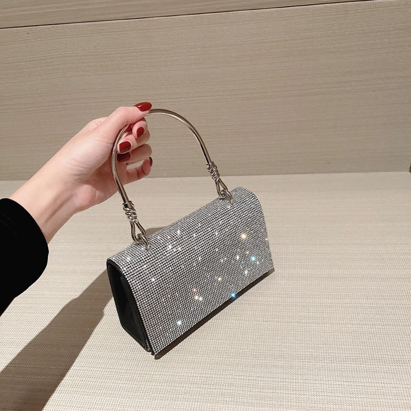 (video thật) Túi Đính Đá Bling Bling Sang Trọng , Túi Dự Tiệc Cầm Tay Kiêu Sa Lấp Lánh CAO CẤP [Tuxa Shop]