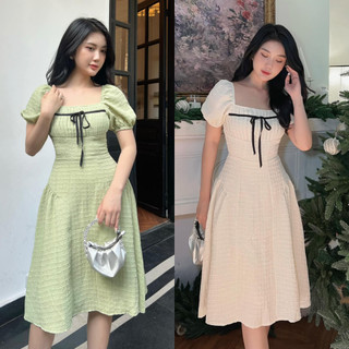 Đầm dự tiệc cổ vuông dáng xòe a8207
