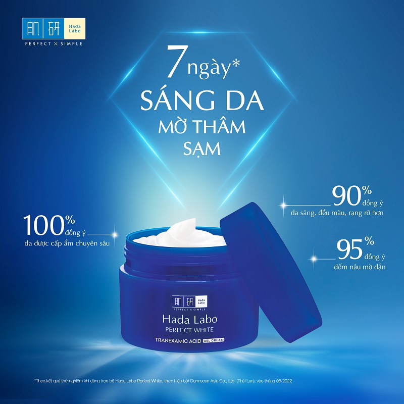 Gel dưỡng trắng da tối ưu Hada Labo Perfect White Tranexamic Acid Gel 50g