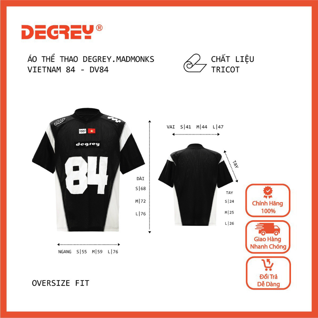 Áo thể thao Degrey.Madmonks Vietnam 84 - DV84
