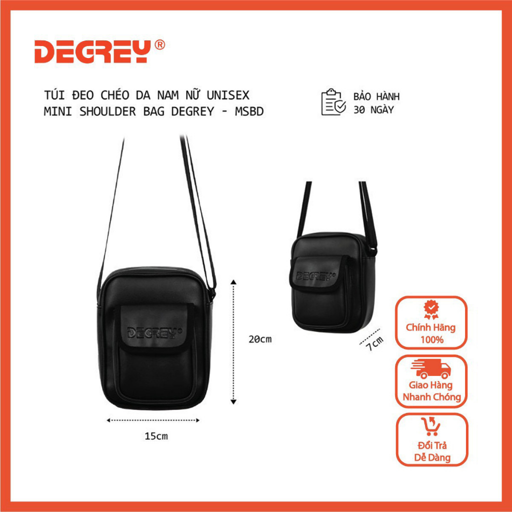 Túi Đeo Chéo Da Nam Nữ Unisex Mini Shoulder Bag Degrey - MSBD