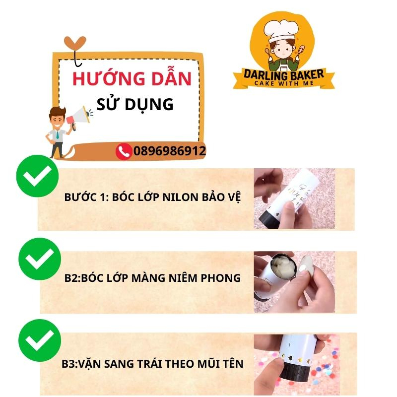 Pháo Giấy Kim Tuyến Mini Dài 11cm đường kính 5cm, Trang Trí Sinh Nhật Sự Kiện Đám Cưới Party