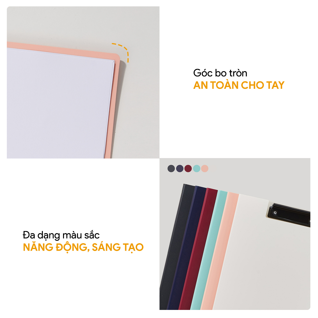 Bìa kẹp trình ký nhựa PP, A4, thương hiệu AO+