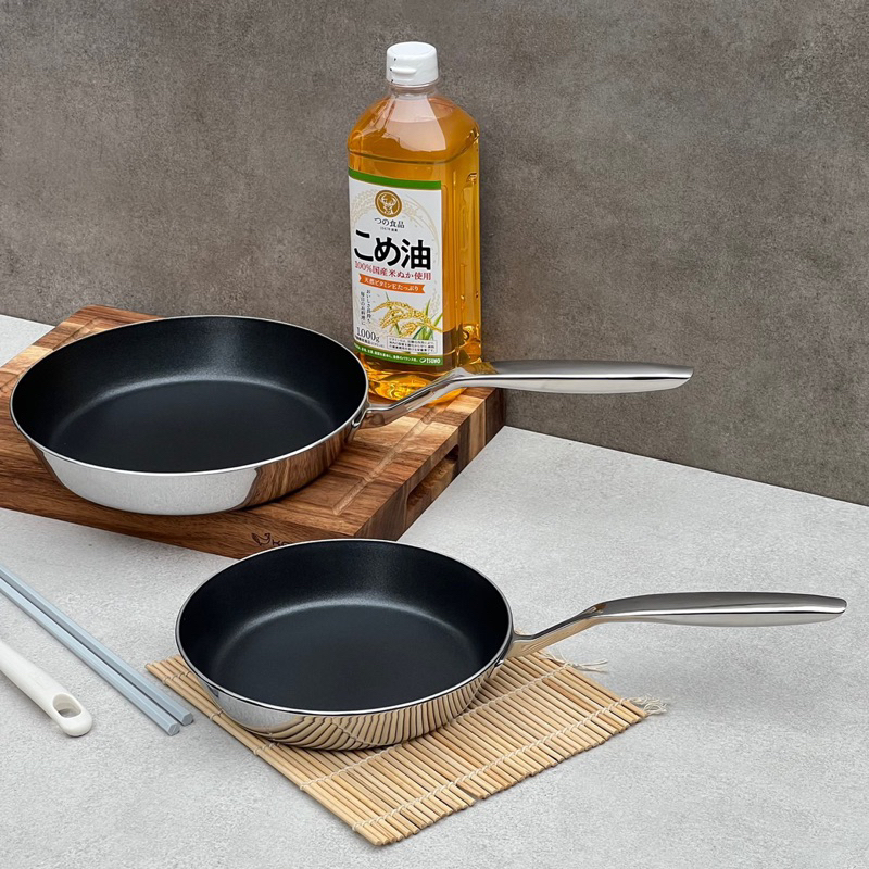 Siêu sale chảo inox nguyên khối nông lòng chống dính