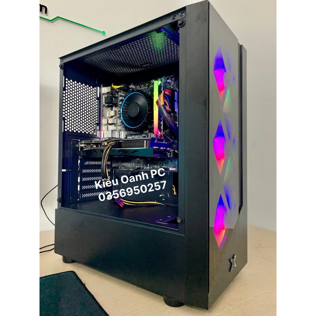 Vỏ Case Máy Tính XIGMATEK TRIPLE X (EN44245) Mặt Kính Cường Lực (No Fan) - PREMIUM ATX, RGB STRIP Sẵn Dải LED Mặt Trước