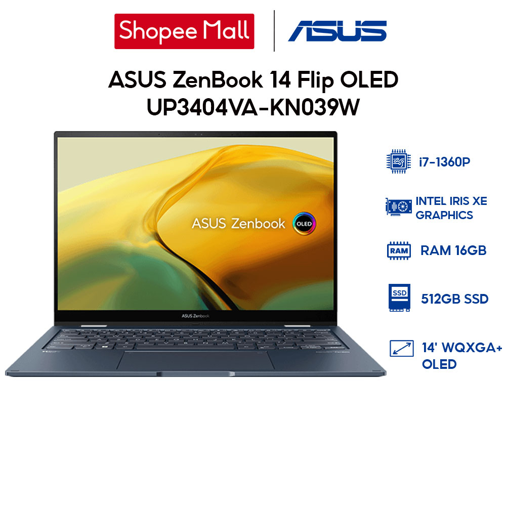  Laptop ASUS ZenBook 14 Flip OLED UP3404VA-KN039W i7-1360P | 16GB | 512GB | 14' WQXGA+