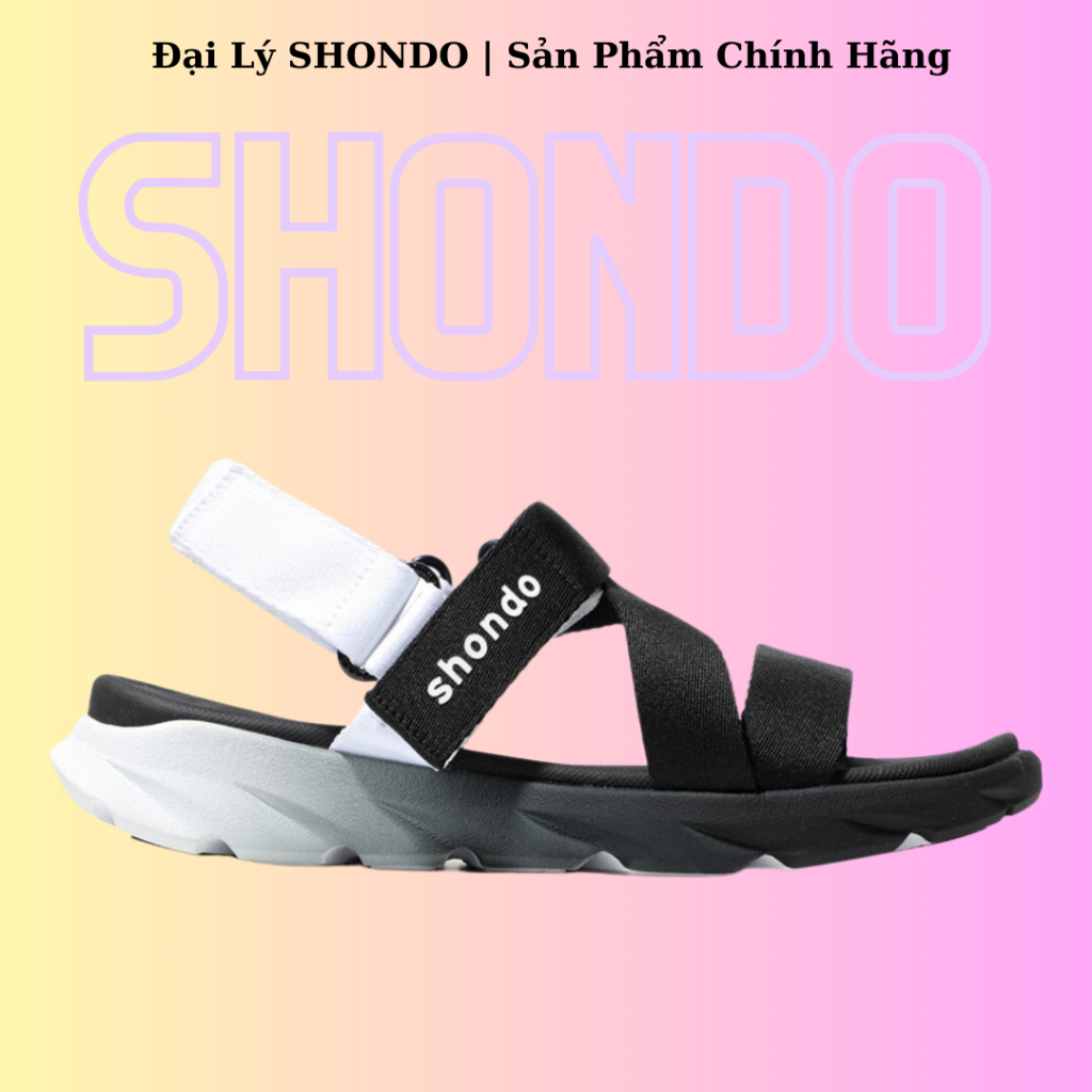 Giày Sandals Shondo F6 Sport ombre đế 2 màu đen trắng F6S0110