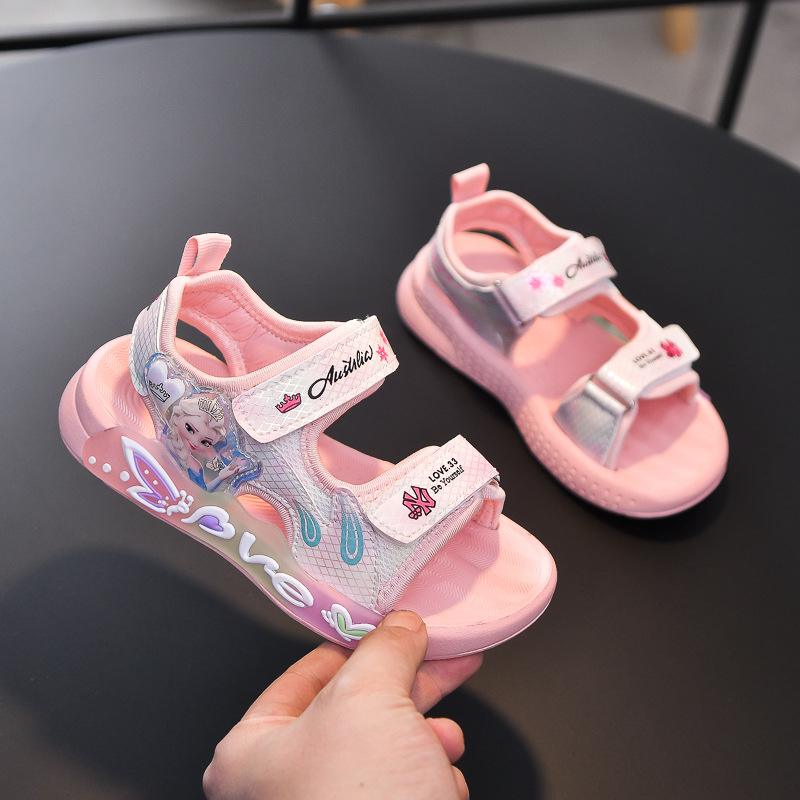 Sandal Bé Gái In Hình Elsa, Xăng Đan & Dép Bé Gái - Mẫu Mới HQ98, Dép Quai Hậu Cho Bé Gái