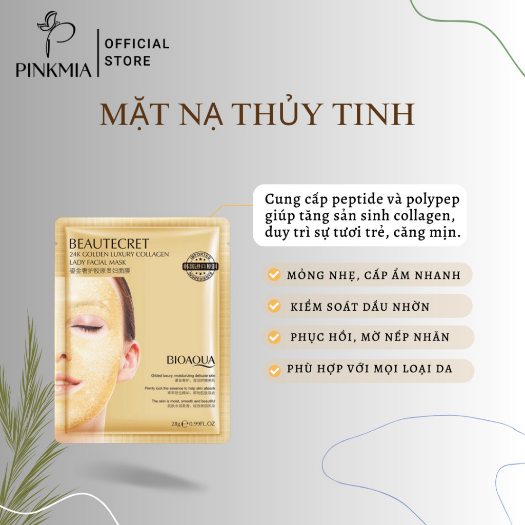 Mặt Nạ Thủy Tinh Trong Suốt Bioaqua Pinkmia, Thạch Collagen Beautecret Phục Hồi Và Làm Mờ Vết Nhăn Hiệu Quả | BigBuy360 - bigbuy360.vn