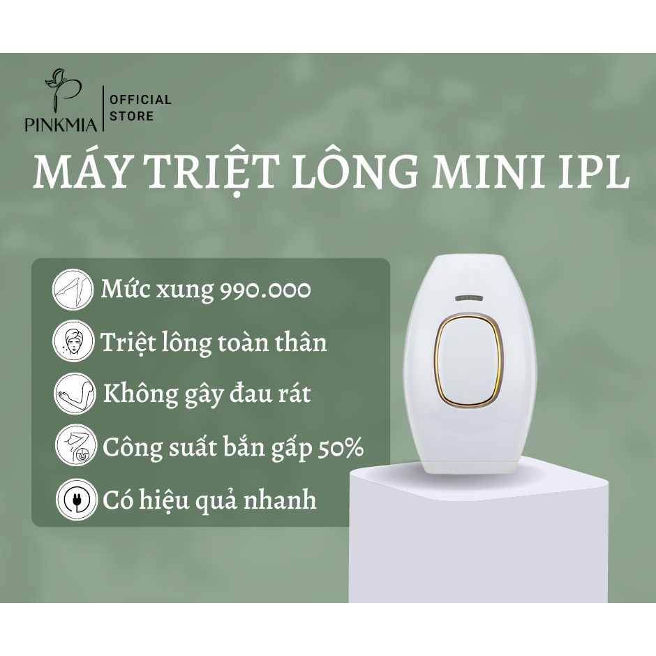 Máy Triệt Lông Mini IPL Vĩnh Viễn Tại Nhà - Tặng Kèm Gel, Kính, Dao Cạo