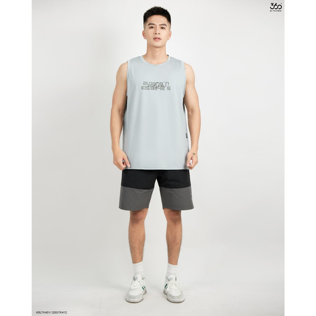 Áo tanktop nam 360 Boutique áo ba lỗ thời trang vải lưới thoáng mát - ABLTK401