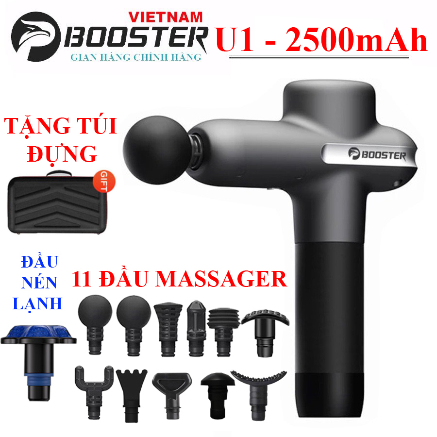 2500mAH - 11 ĐẦU MASSAGER + TÚI ĐỰNG - Máy massager BOOSTER U1 sử dụng 11 đầu massa giúp bạn gian cỡ thư giãn toàn thân