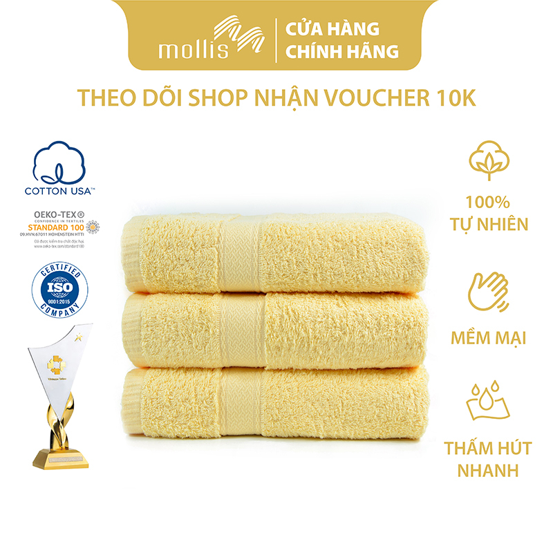 [Mã BMLTA35 giảm đến 35K đơn 99K] Khăn Tắm Mollis Cotton B853 60x120cm Chuyên Dùng Khách Sạn, Spa