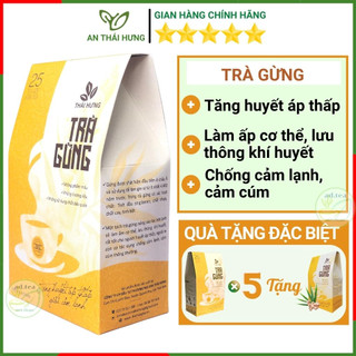 Trà Gừng Thái Hưng - Giải Cảm Lạnh, Tăng Huyết Áp Thấp - 25 túi lọc 125gr / ad.tea