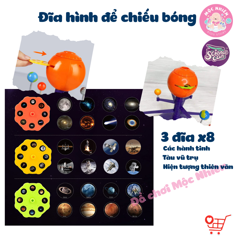 Bộ Đồ Chơi Chiếu Bóng và Mô Hình Hệ Mặt Trời - Solar System Planetary E Projector – TOPBRIGHT