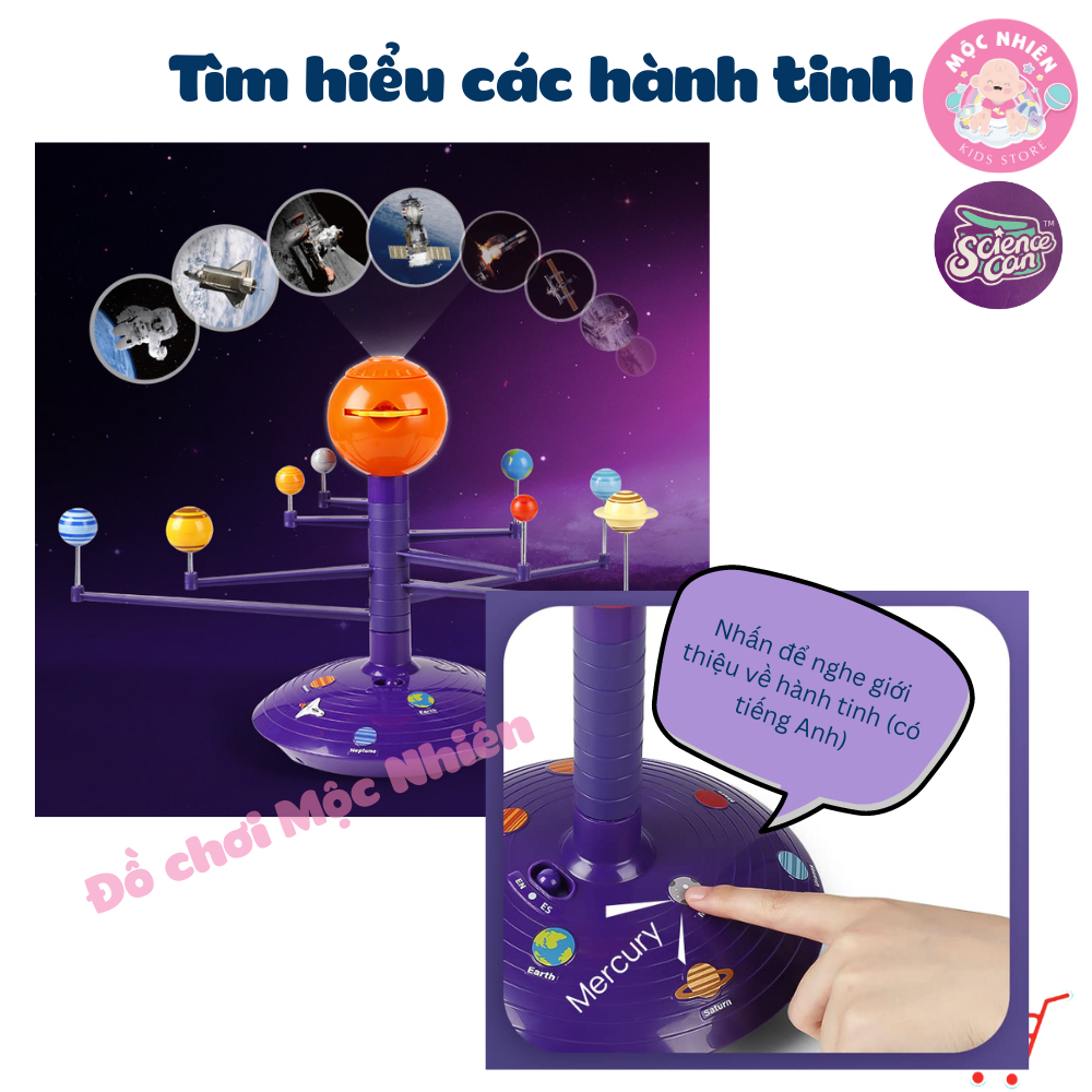 Bộ Đồ Chơi Chiếu Bóng và Mô Hình Hệ Mặt Trời - Solar System Planetary E Projector – TOPBRIGHT