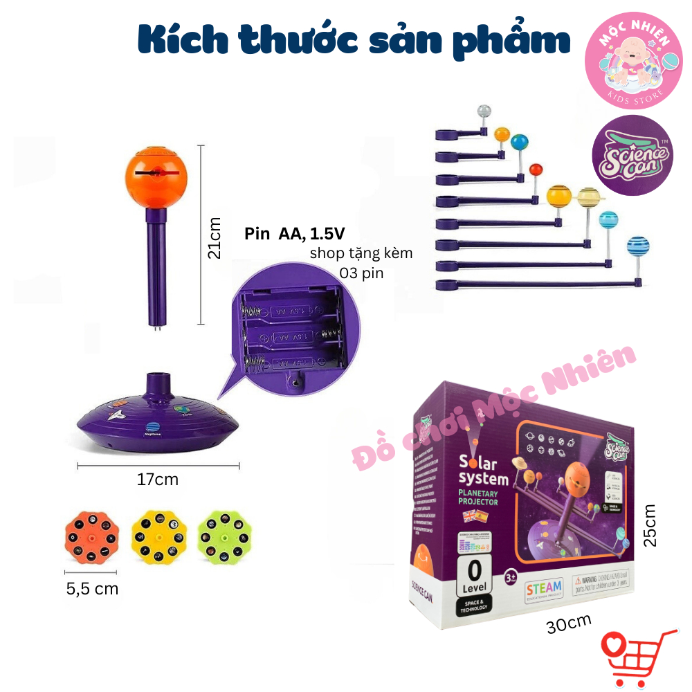 Bộ Đồ Chơi Chiếu Bóng và Mô Hình Hệ Mặt Trời - Solar System Planetary E Projector – TOPBRIGHT