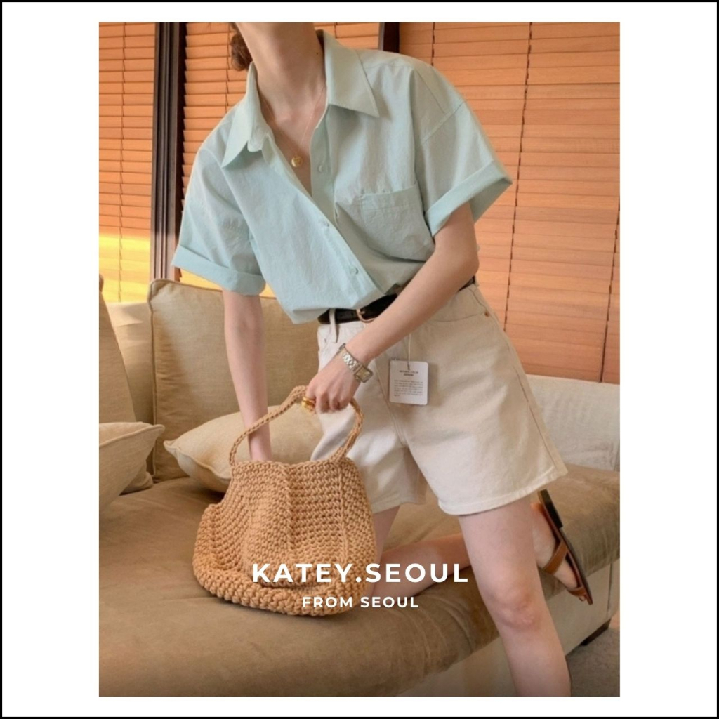 [LAJUN KOREA] Áo sơ mi cotton pastel Hàn Quốc
