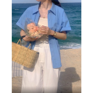 [LAJUN KOREA] Áo sơ mi cotton pastel Hàn Quốc