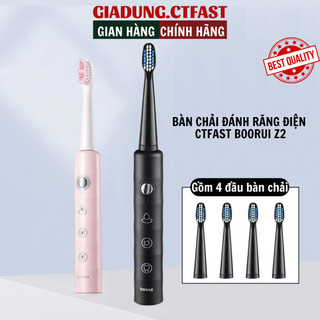 Bàn chải điện ctfast boorui z2, 3 chế độ, tặng 3 đầu bản chải, chống nước, sạc nhanh usb