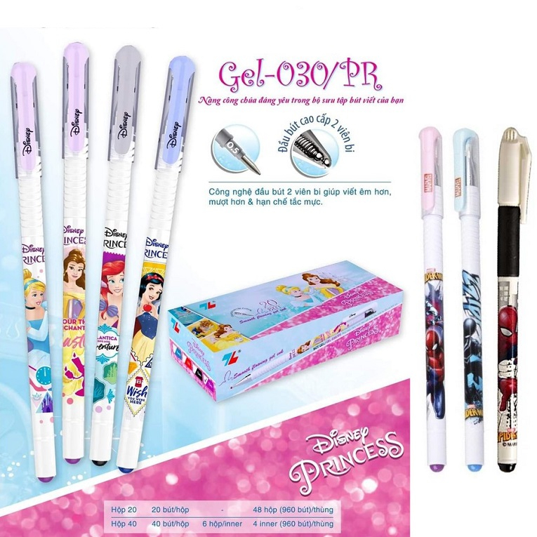 Bút gel nước Thiên Long Disney Spiderman GEL-030 / GEL-04 ngòi 0.5mm