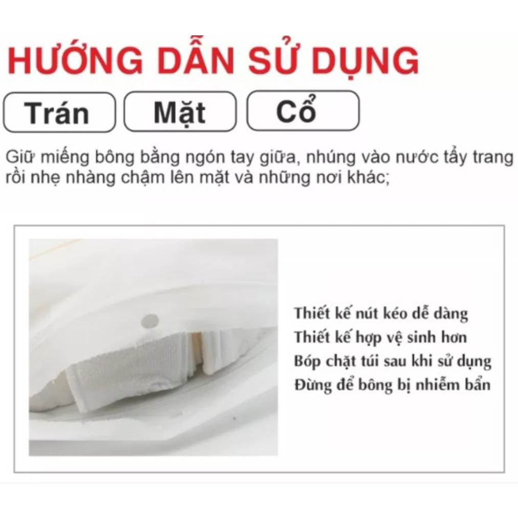 Combo nước tẩy trang Maycreate 300ml + bông tẩy trang 222 miếng