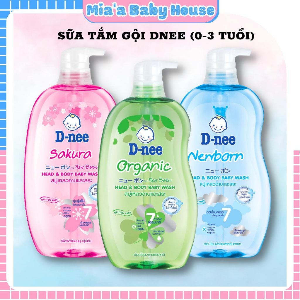 Sữa tắm gội DNEE dành cho bé từ sơ sinh (0-3 tuổi) làm sạch nhẹ nhàng, giúp trẻ có làn da và mái tóc luôn mềm mượt