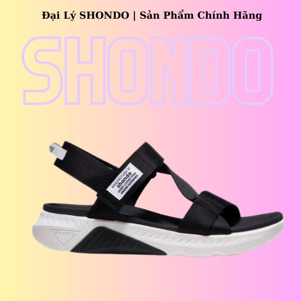 Giày Shondo Sandals F7 Racing F7R0010 đế trắng phối đen quai đen