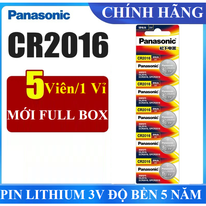 Vỉ 5 pin 2032 2025 2016 Panasonic dùng cho chìa khoá ô tô khoá thông minh pin cúc áo pin cmos HÀNG CHÍNH HÃNG