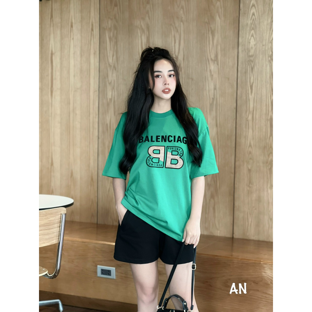 Set thun áo ngắn tay Balenciagaa nổi và quần short chất vải đẹp dáng xinh dạo phố Bối Shop SET00064