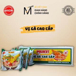 Mì tôm Miliket vị gà cao cấp 80g thùng 30 gói, mì gà xanh 80g