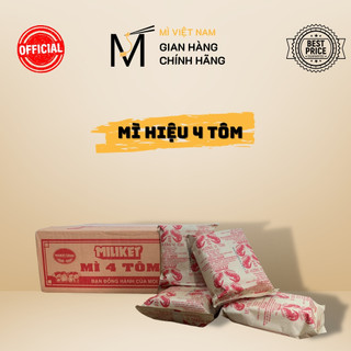 Mì tôm Miliket 4 Tôm gói 80g thùng 30 gói, mì ăn liền gói giấy ăn lẩu