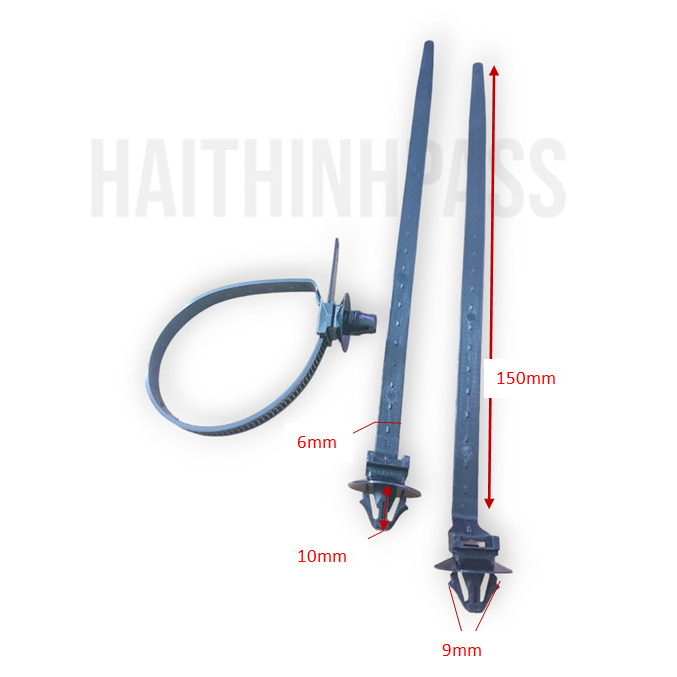 Dây rút ghim nhựa, dây thít chuyên dùng cho ô tô.bịch 50 cái 5mm×170mm chân lỗ 7mm tròn và dẹp