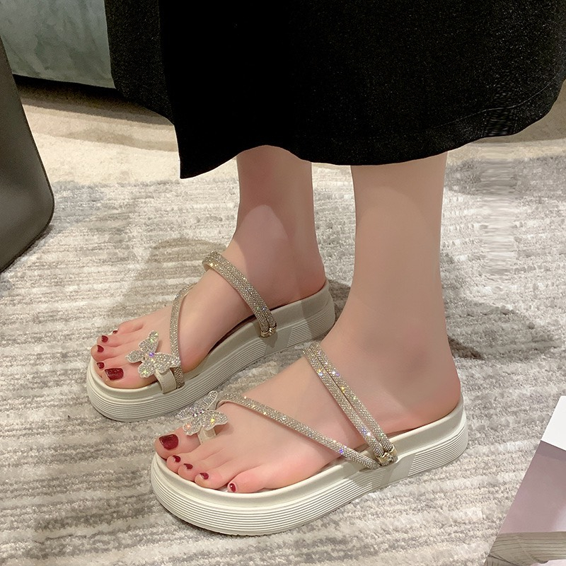 Dép Xỏ Ngón Đi 2 Kiểu Hình Bướm Đính Đá Sang Trọng Cao Cấp Đi Mùa Hè