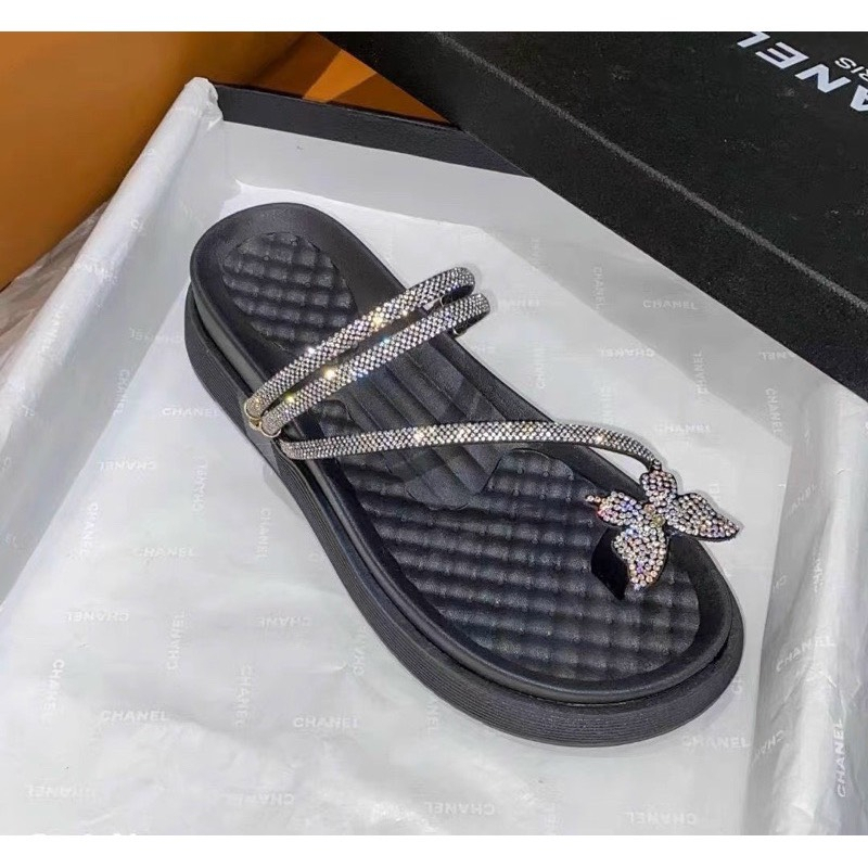 Dép Xỏ Ngón Đi 2 Kiểu Hình Bướm Đính Đá Sang Trọng Cao Cấp Đi Mùa Hè