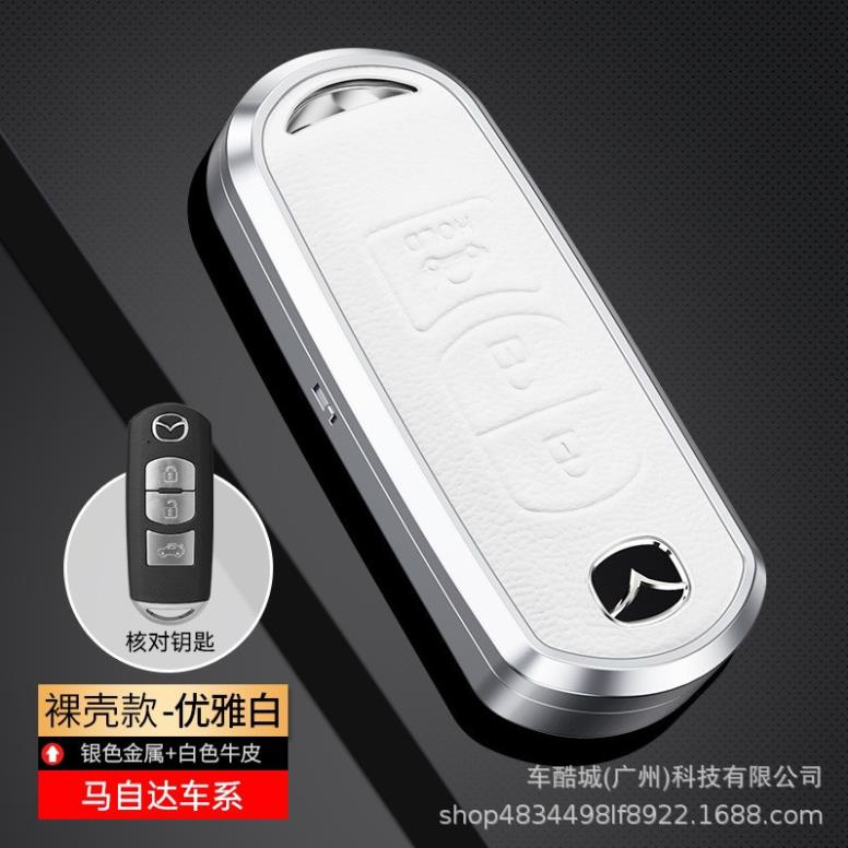 Ốp khóa xe titan mặt da cao cấp chìa khoá xe các loại Mazda  Mazda3 - Mazda 6 - CX5 - CX8 ,ốp khóa viền KL