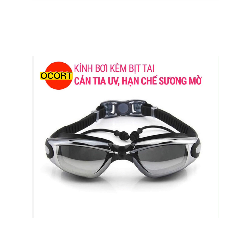 Kính bơi Thường và Cận thị người lớn tráng gương OCORT - MC 2600 cho nam nữ, cho bé trẻ em