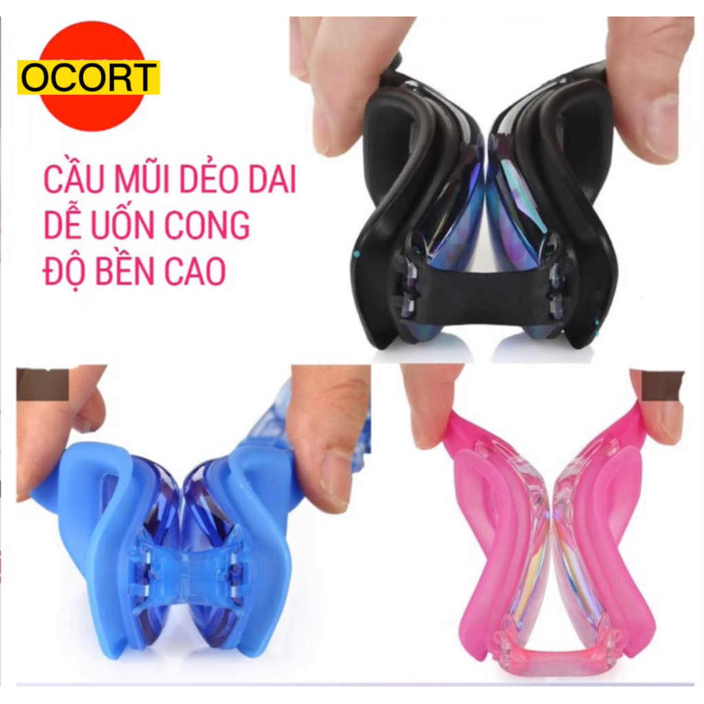 Kính bơi Thường và Cận thị người lớn tráng gương OCORT - MC 2600 cho nam nữ, cho bé trẻ em