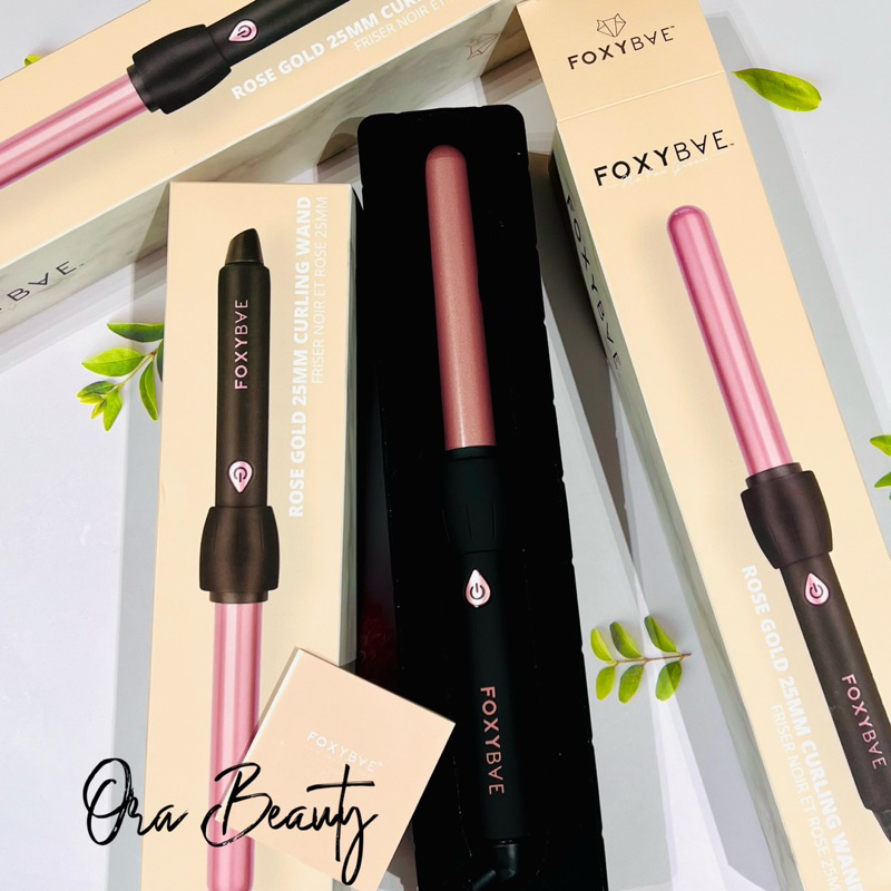 Máy uốn xoăn tóc FOXYBAE 25mm Black Curling Wand with Rose Gold Colored Barrel