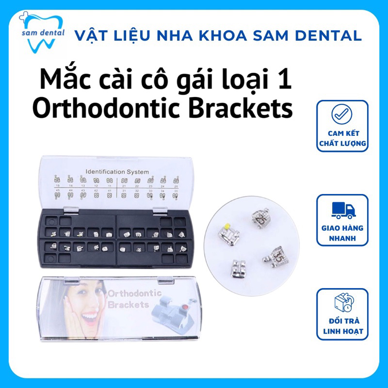 Mắc cài cô gái. Mắc cài kim loại Orthodontic
