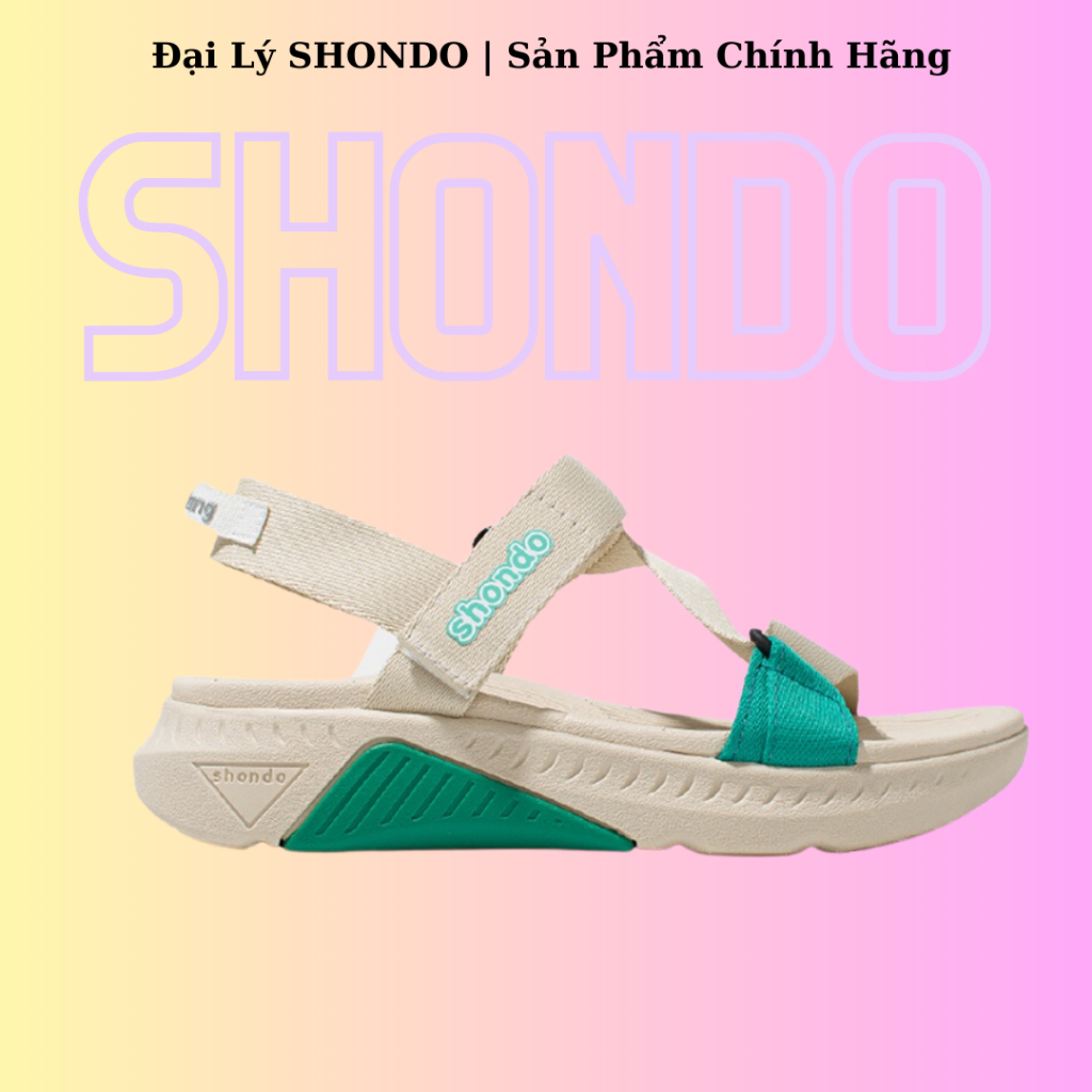 Giày Sandals Nam Nữ Shondo F7 Racing Be Xanh Lá Nhạt F7R2525