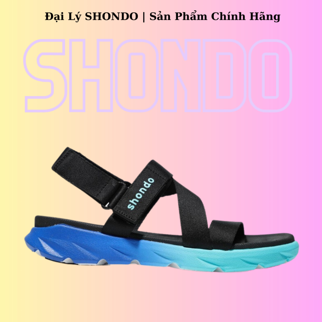 Giày Sandal Shondo F6 sport ombre đế 2 màu xanh dương - xanh dương nhạt F6S3310 Unisex