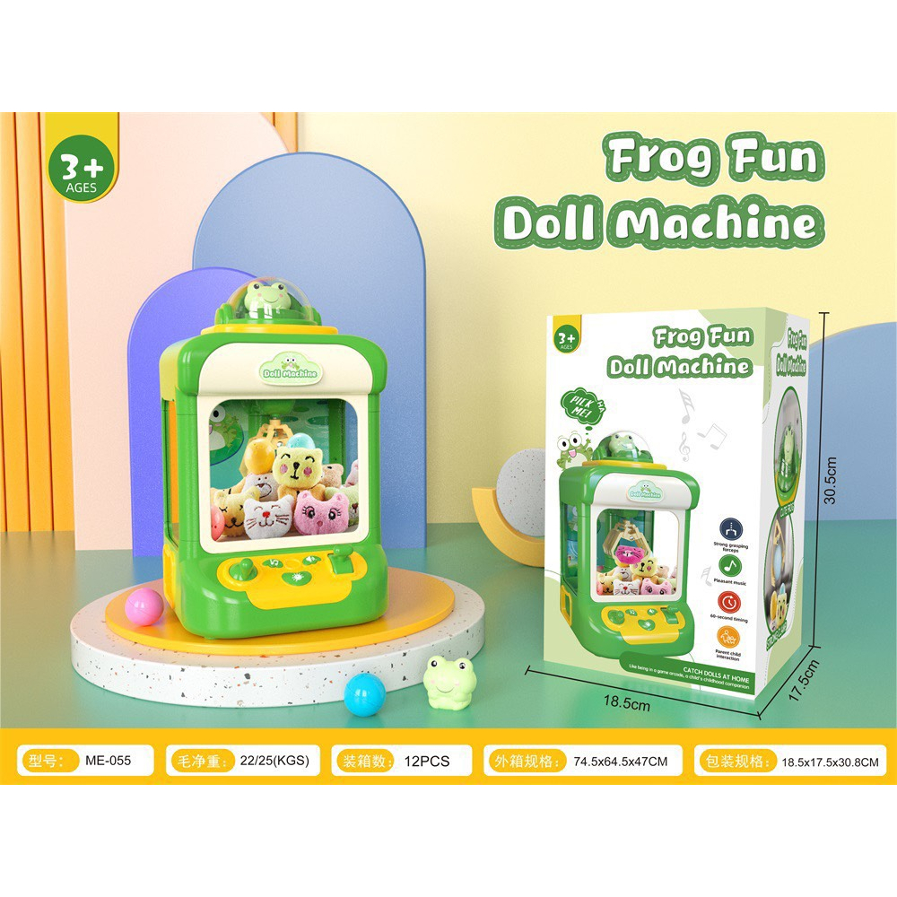 Máy gắp thú mini siêu rẻ 10 thú bông đồ chơi cho bé kích thước lớn có đèn nhạc chạy pin sạc, quà tặng sinh nhật cho bé