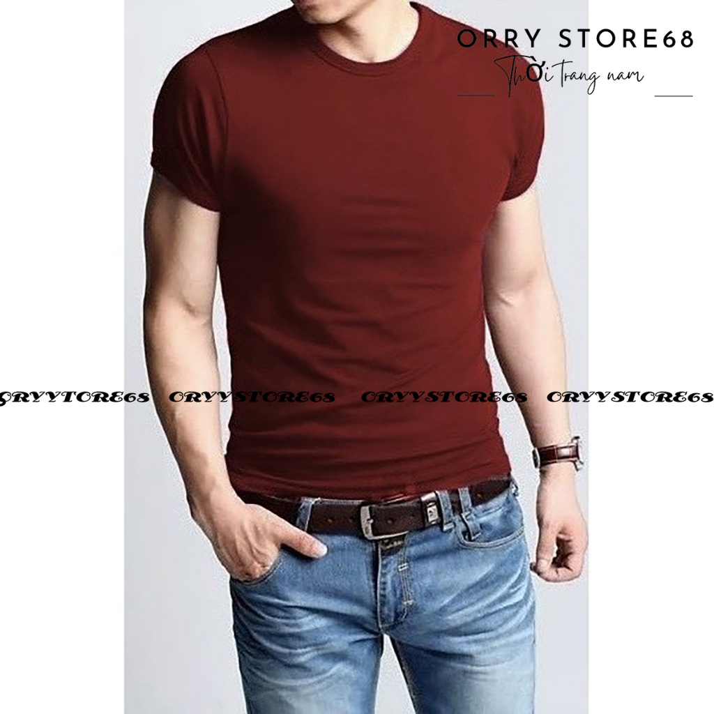 Áo thun nam cổ tròn trơn from ôm body chuẩn Men giá sỉ size M đến 3xl KHT25